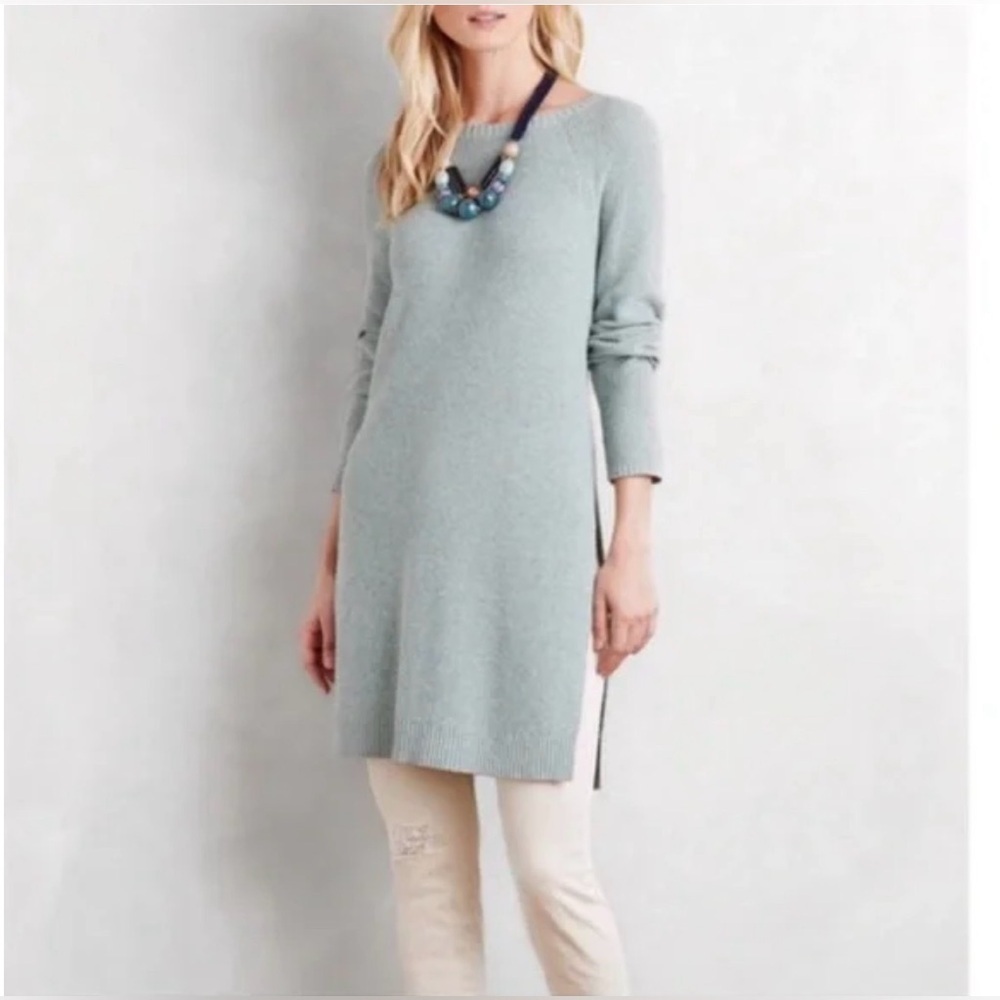 Moth by Anthropologie Light Sage Green Knit Tunic Sweater size Small